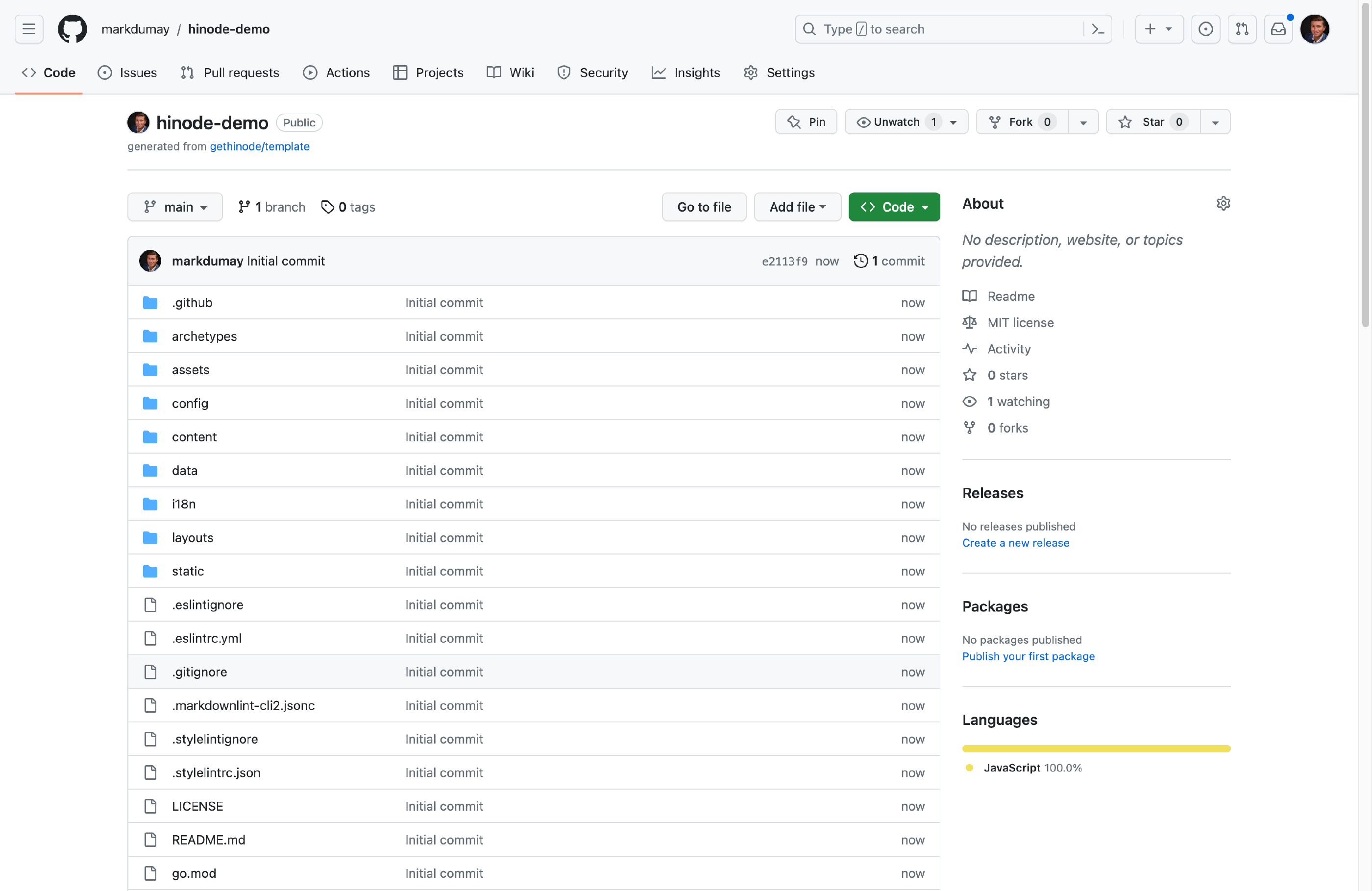 Step 3. Review the initialized repository