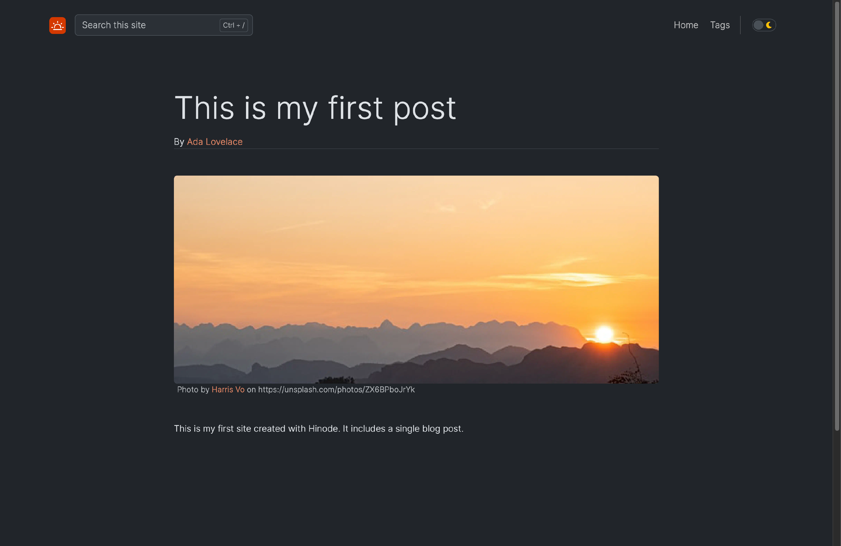 Single Page With Custom Header