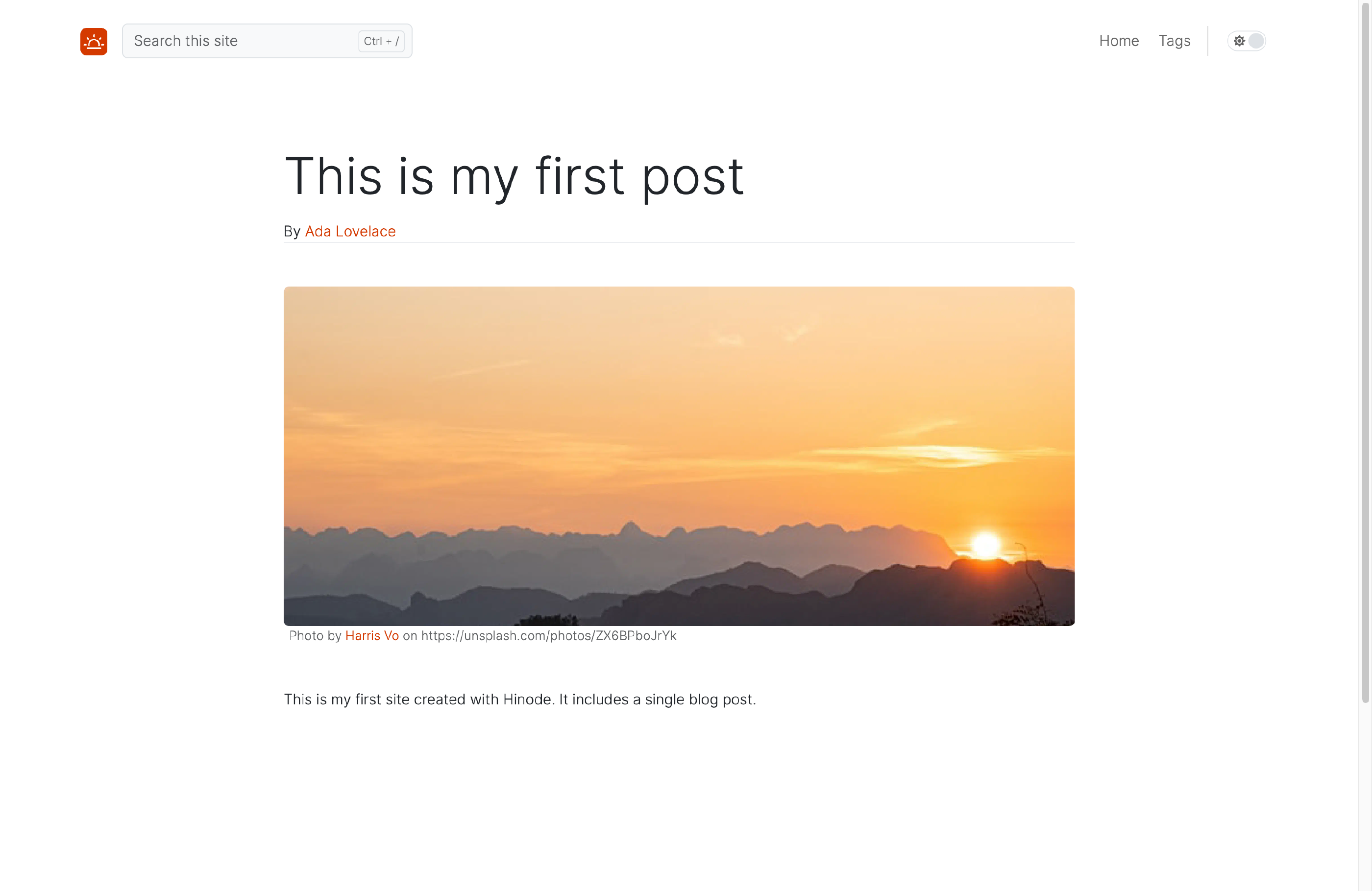 Single Page With Custom Header
